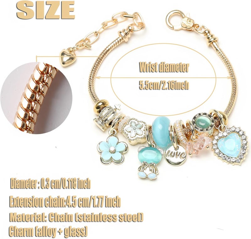 DS Charm Bracelets for teen girls exquisite cute cartoon friendship bracelet Gold Stainless Steel Bangle birthday Gift box Adjustable little girls kids jewelry holiday gifts - Image 3